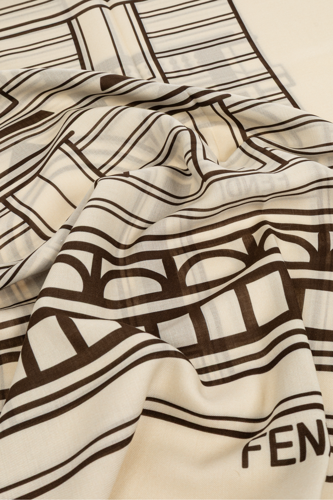 Cream Scarf with logo Fendi - Vitkac AS